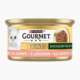 Hrană umedă pentru pisici Gourmet Gold Succulent Delights, 85g, cu somon