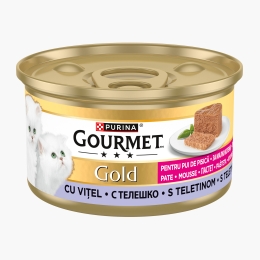 Hrană umedă pentru pui de pisică Gold, 85g, cu vițel