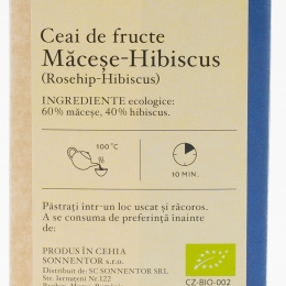 Ceai de fructe măceșe-hibiscus eco 18 plicuri 