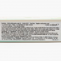 Pastă de dinți pentru copii fără fluor cu aromă de mere, +6 luni, 60ml