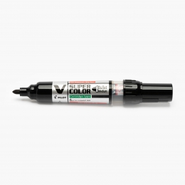 Marker permanent VSuper Color, 4.5 mm, vârf rotund, negru