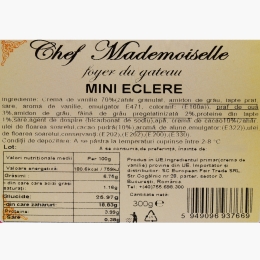 Mini-eclere cu cremă de vanilie și glazură de ciocolată, 300g