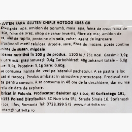 Chifle pentru hot dog, fără gluten, 4x65g