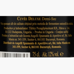 Vin spumant alb demisec Cuvée Deluxe, 12%, 0.75l