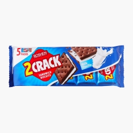 Biscuiți cu cremă de lapte și vanilie 2Crack, 190g