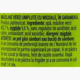 Măsline verzi umplute cu migdale 300g