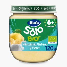 Piure eco de mere și banane cu iaurt 120g, +6 luni