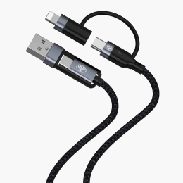 Cablu date 4în1 USB/Type-C - Type-C, 1m, negru
