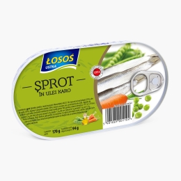 Șprot în ulei cu legume 170g