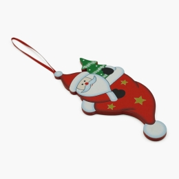 Ornament de brad Moș Crăciun, din lemn, 14cm