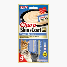 Recompense funcționale pentru pisici Churu Skin&Coat Ton, 4x14g