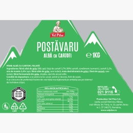 Pâine albă cu cartofi, feliată, 1kg