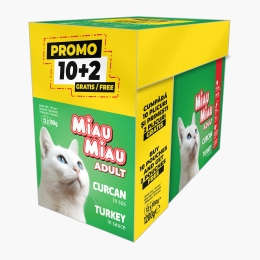 Hrană umedă pentru pisici adulte, 12x100g (10+2), cu curcan în sos