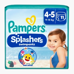Scutece chiloțel pentru apă Splashers Baby Shark, mărimea 4-5, 9-15kg, 11 buc   