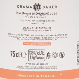 Vin rose sec Negru de Drăgășani, 13.5%, 750ml