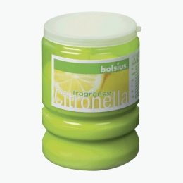 Lumânare parfumată în pahar de plastic - citronella, verde