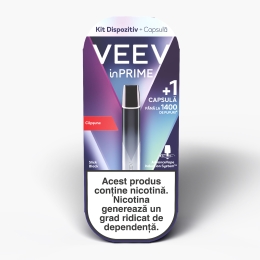 Kit dispozitiv Slick Black + capsulă pentru țigară electronică Strawberry 1.8%, 20mg/ml nicotină, 1400 puffs