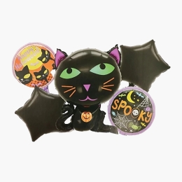 Set cu 5 baloane din folie, Figurine Halloween, 65x49cm, negru
