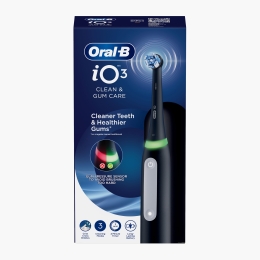 Periuță de dinți electrică iO 3, 1 capăt de periaj, baterie durabilă, trusă de călătorie, negru