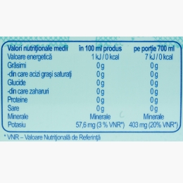 Apă îmbogățită cu Potasiu, Ghimbir & Lămâie 700ml