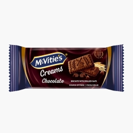 Biscuiți cu cacao, fulgi de ovăz și cremă cu ciocolată neagră 87g