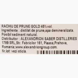 Rachiu de prune Gold, 45%, 700ml