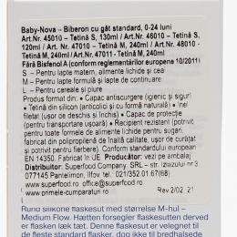 Biberon tetină rotundă Medium 0-24 luni, 240ml 