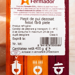 Piept de pui dezosat feliat fără piele 400g