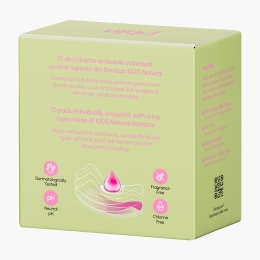 Absorbante de zi din cu fibre naturale din bambus, 10 buc