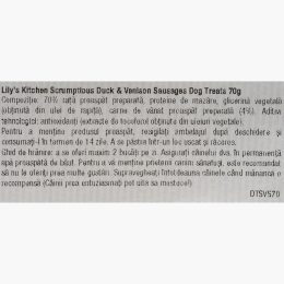 Recompense pentru câini, mini cârnăciori cu rață și vânat Scrumptious, 70g