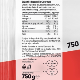 Mozzarella gourmet 750g