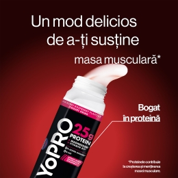 Iaurt de băut cu gust de căpșuni și zmeură, bogat în proteine, fără zahăr adăugat, 0.5% grăsime, 300g