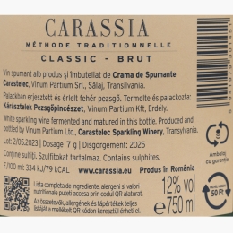 Vin spumant alb brut Carassia Classic, 12%, 0.75l