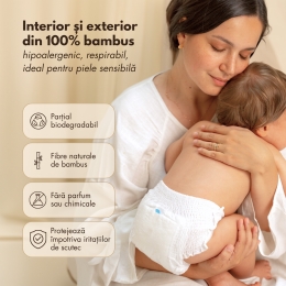 Scutece chiloțel din bambus mărimea 6, 15-20kg, 24 buc