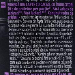 Budincă proteică cu aromă de cacao, fără zahăr adăugat, 200g