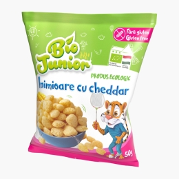 Pufuleți eco inimioare cu cheddar, fără gluten 50g