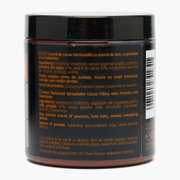 Cremă tartinabilă proteică, cu cacao și aromă de rom 230g