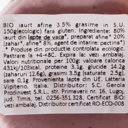 Iaurt eco afine 3.5% grăsime 150g