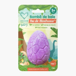 Bombă de baie ou de dinozaur cu surpriză, parfum de lavandă, 120g, +3 ani