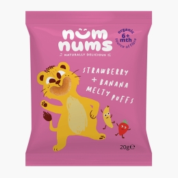 Pufuleți eco cu căpșuni și banană 20g, +6 luni