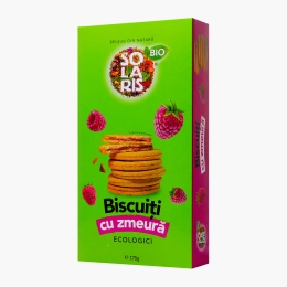 Biscuiți eco cu cremă de zmeură 175g 
