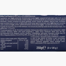 Iaurt cu lămâie Fruit Passion, pachet 2x125g