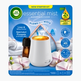 Difuzor de parfum cu uleiuri esențiale Aroma Mist Așternuturi Proaspete & Orhidee albă 20ml