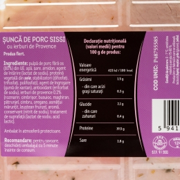 Șuncă de porc cu ierburi de Provence 100g