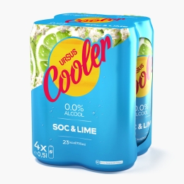 Bere fără alcool cu aromă de soc și lime 4x0.5l