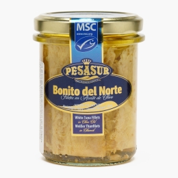 File de ton alb în ulei de măsline Bonito del Norte 195g