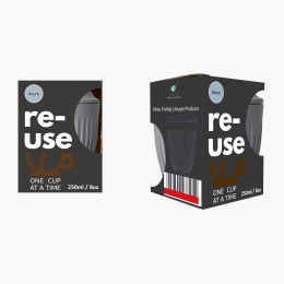 Cană retro cu capac Azur Grey 250ml