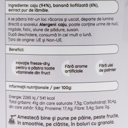 Cremă de caju și banane Banana Bread, 300g