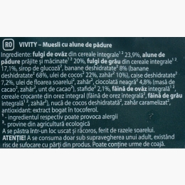 Muesli eco cu alune de pădure 250g