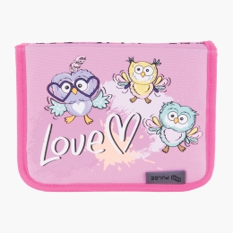 Penar cu 1 fermoar, 2 clapete, model Owl